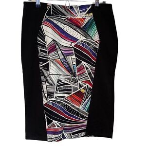 LIMITED COLLECTION Geometric Colorful Cotton Pencil Skirt.Size UK 12 =M